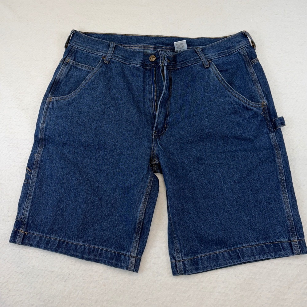 KEY Industries Mens Blue Denim Carpenter Shorts Dark Wash Size 36 FS.3282